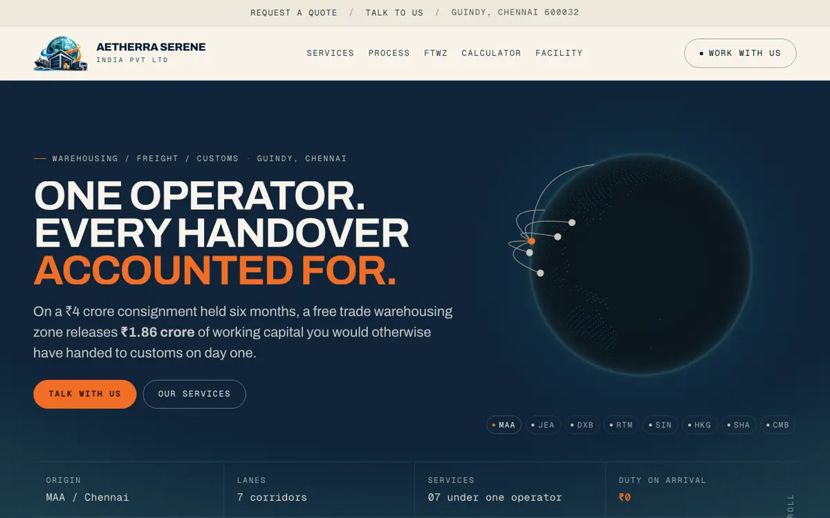 The Aetherra Serene website