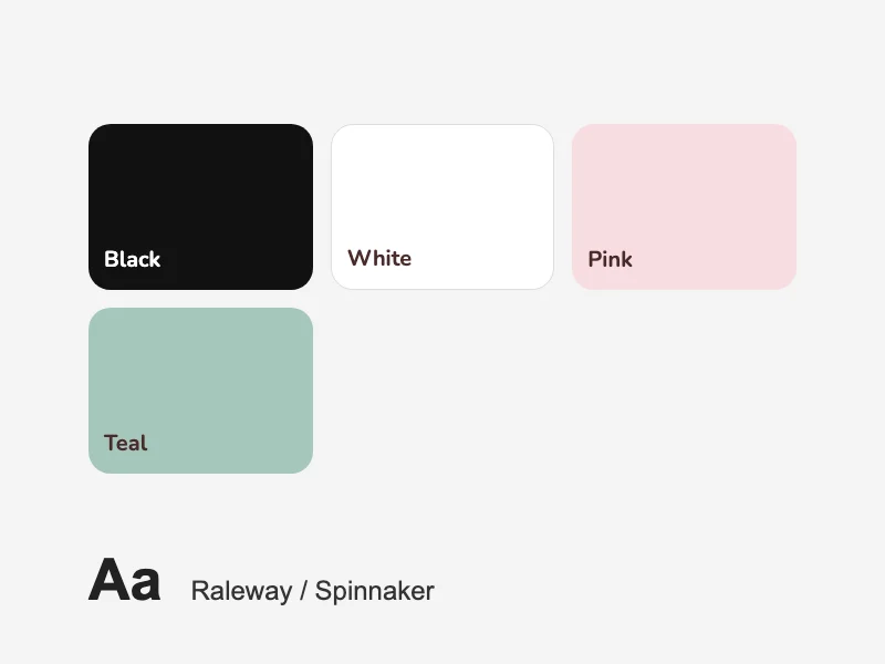 Old colours: black, white, pink and teal