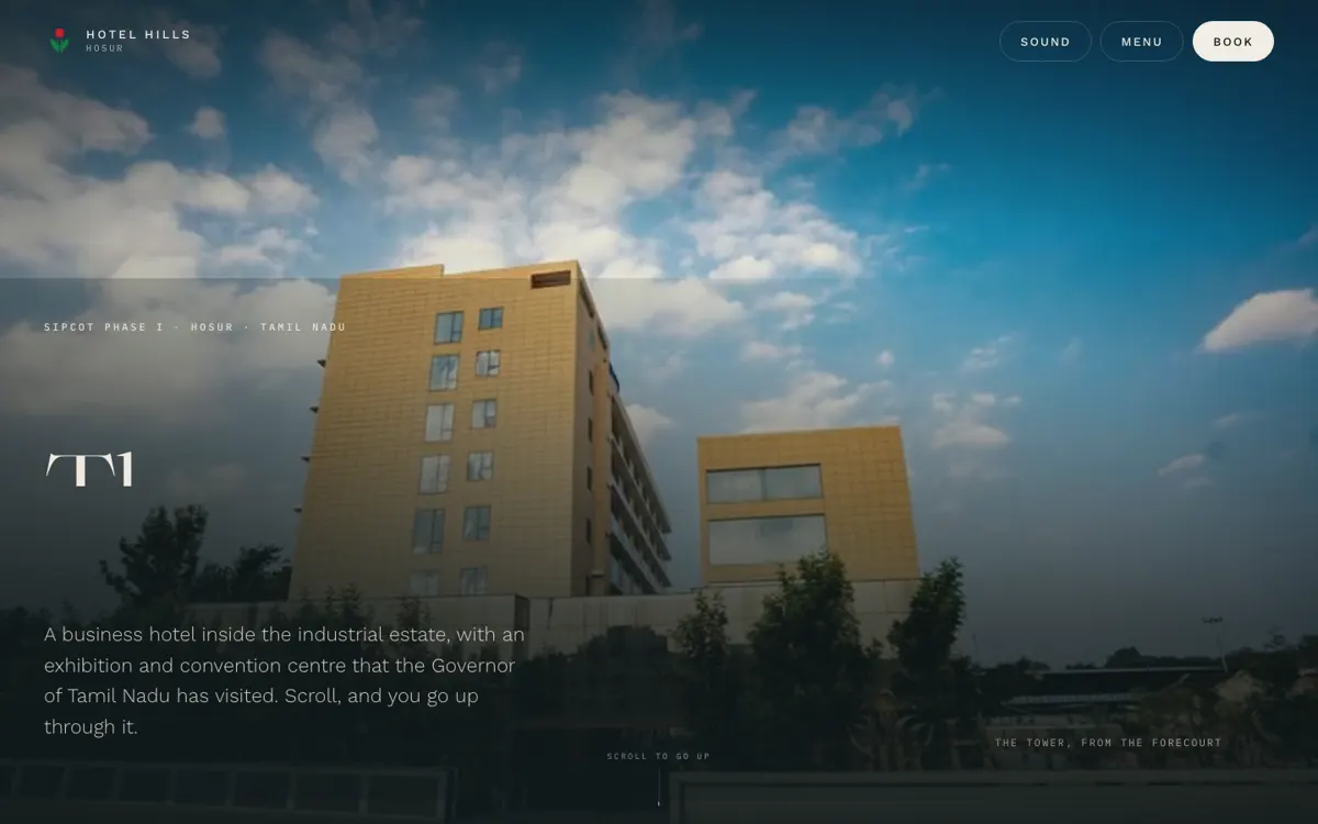 The Hotel Hills Hosur website