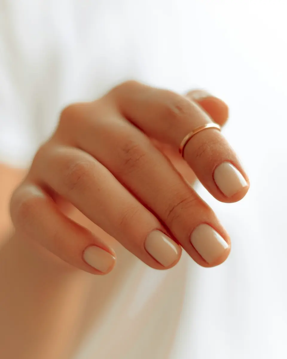 Example photo: a hand with short, natural nails